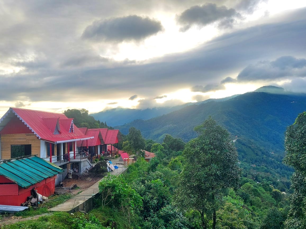 Red-roofed hillside homestay — Darjeeling