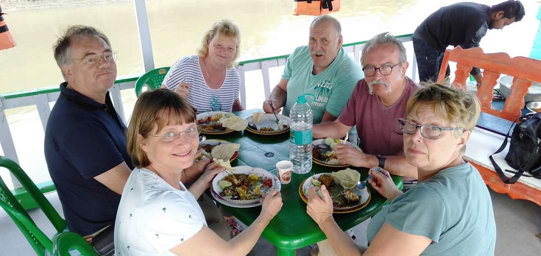 Guests enjoying lunch onboard — Sundarbans