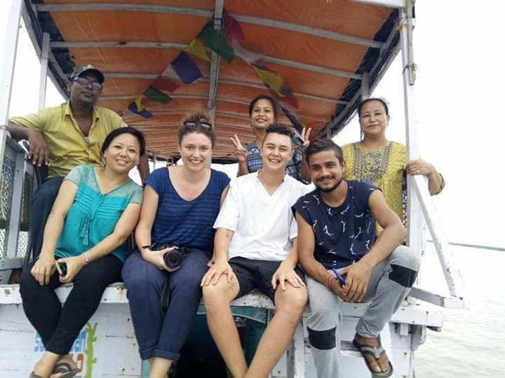 Guests on a Sundarbans river cruise