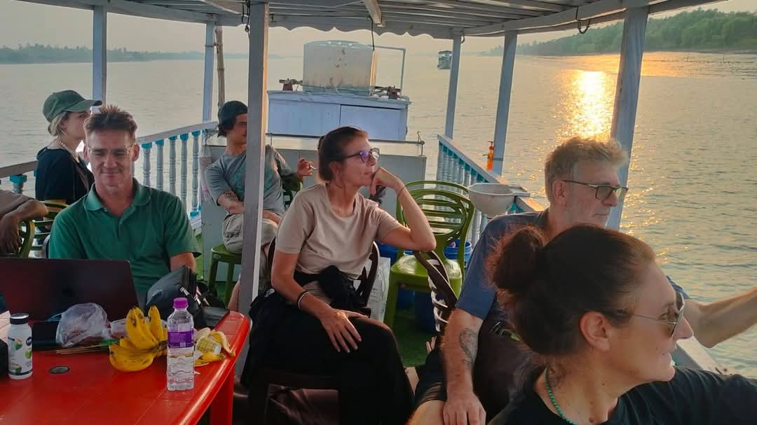 Guests on the sunset deck — Sundarbans cruise