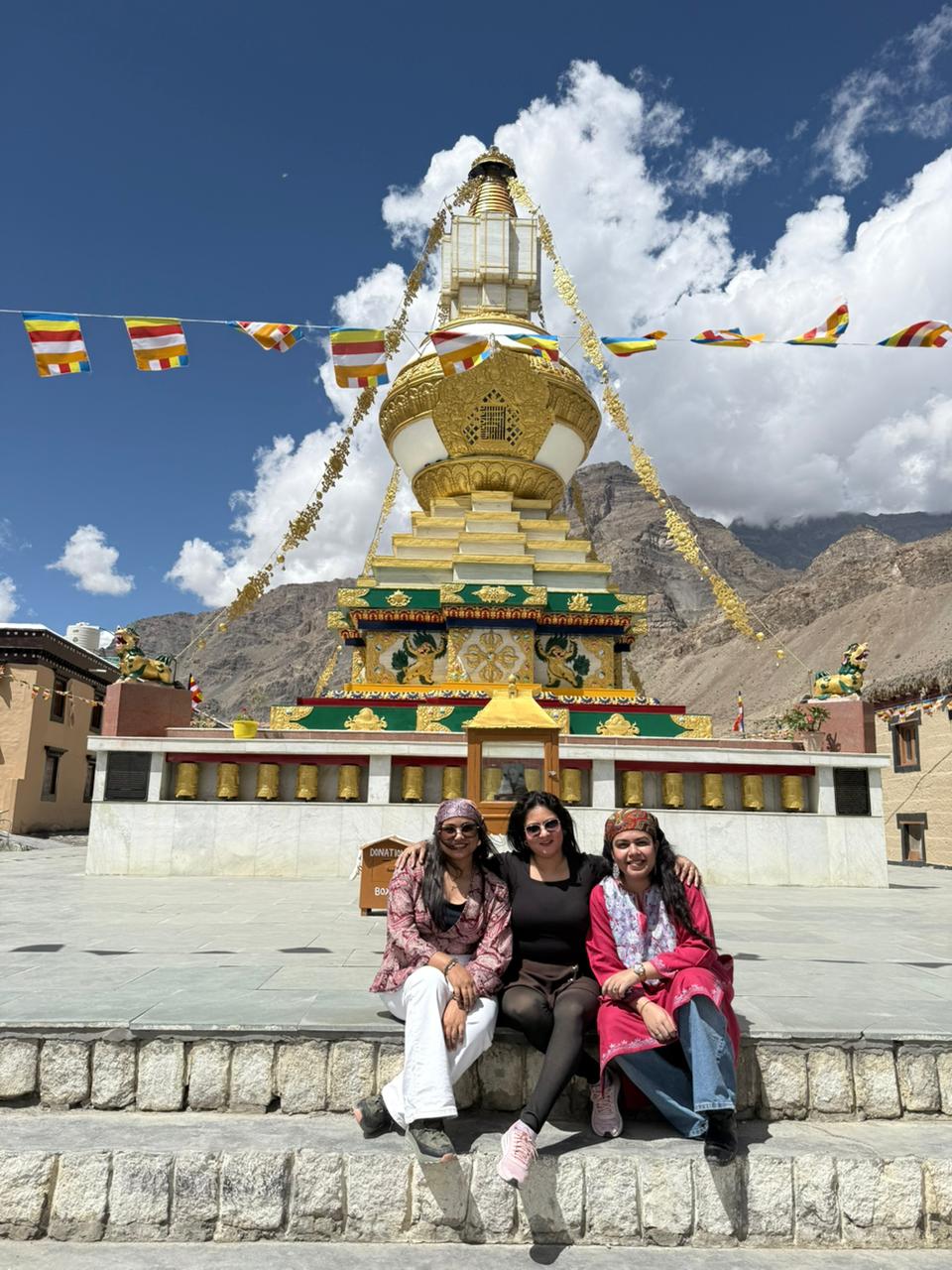 Ornate stupa with prayer flags — Spiti